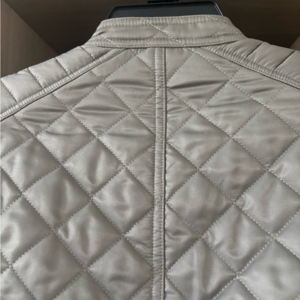 Nwot Burberry gray moto biker  Quilted Jacket Medium women - Picture 3 of 11
